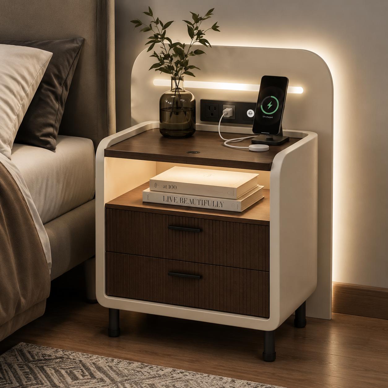 Marvelloq™ LunaVista Bedside Charging Nightstand