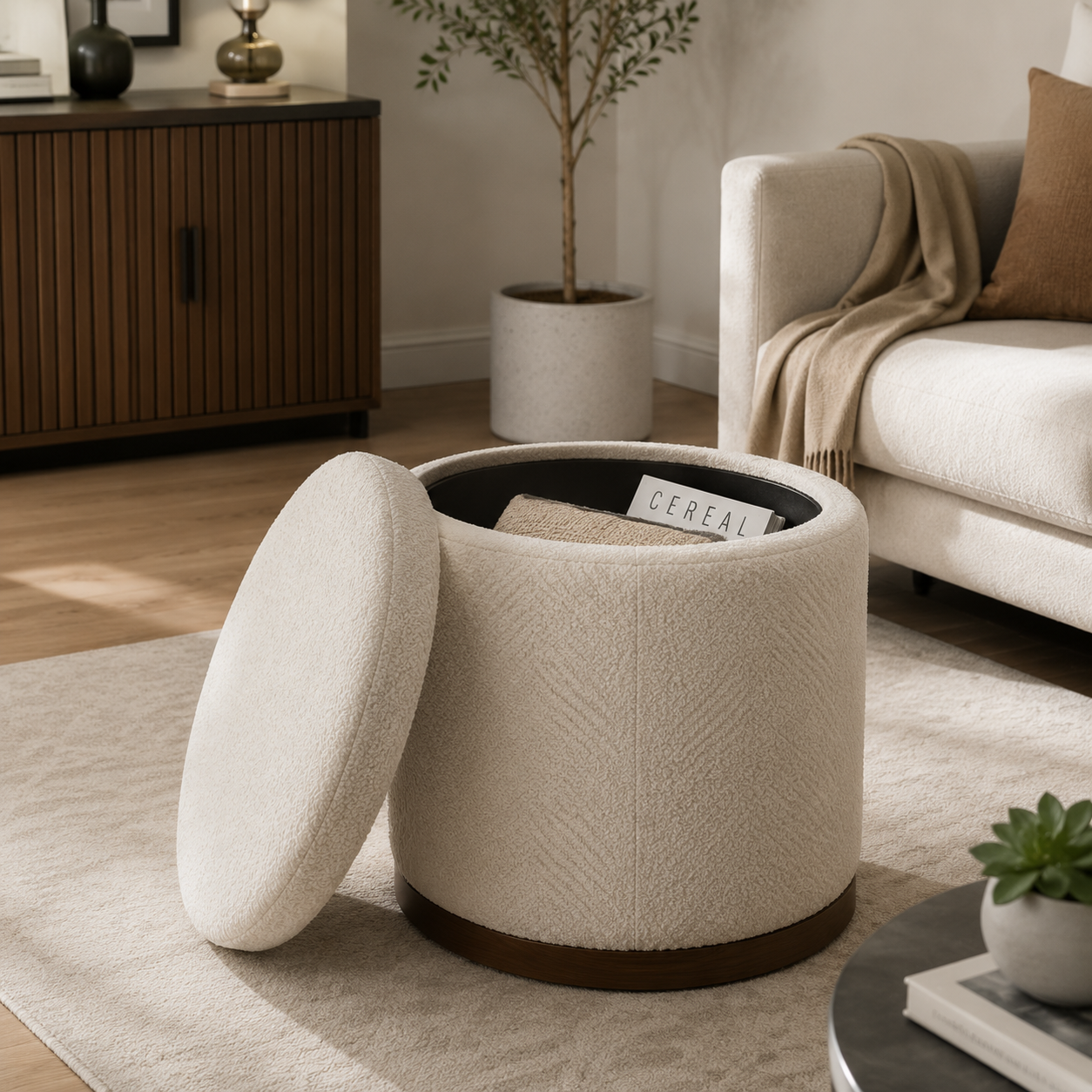 Marvelloq™ Bellanova Round Ottoman Storage Stool